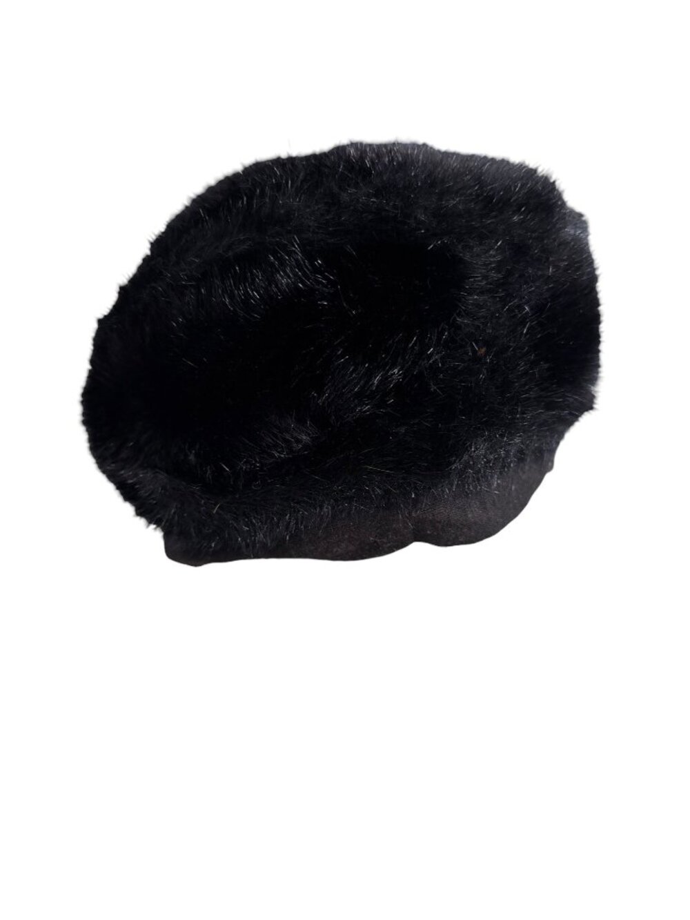 Vintage 1950s 1960s Black Faux Fur Toque Cossack Pillbox Hat 22 Inch - Picture 5 of 9